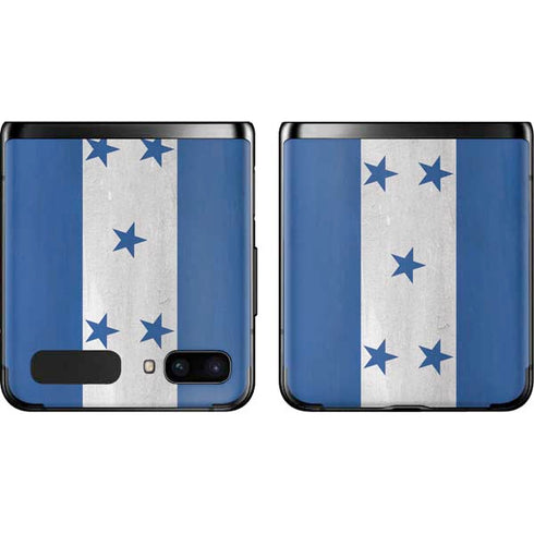 Honduras Flag Distressed Galaxy Z Flip Skin